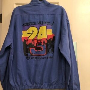 Vintage OP Racing Jeff Gordon Snooze Ya Lose Earnhardt Zip Up Jacket L Daytona